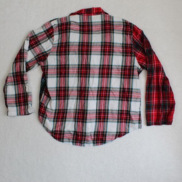Victorias Secret Pajama Set Womens Large Plaid Patchwork Red Green Holiday - Picture 3 of 10
